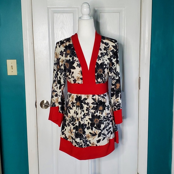 Vintage Cocomo Floral V Neck Tunic Top Small - Picture 2 of 9